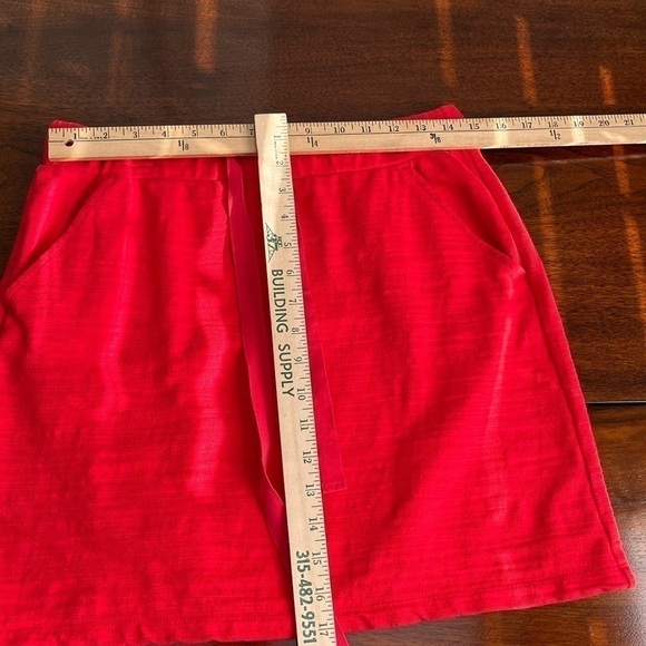 LOFT Knit Skirt Elastic Waist Pockets Red Size Small. EUC - Picture 6 of 8
